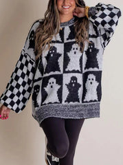 Halloween pattern loose sweater