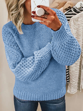 Crew Neck Jacquard Knit Sweater