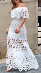 Women's One-shoulder Hollow Stitching Elegant Dress