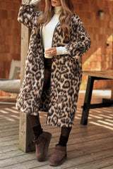 Women Leopard Print Temperament Casual Windbreaker Jacket