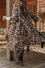 Women Leopard Print Temperament Casual Windbreaker Jacket