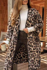 Women Leopard Print Temperament Casual Windbreaker Jacket