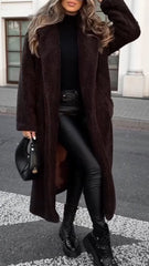 Women Collar Plush Temperament Casual Coat