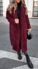 Women Collar Plush Temperament Casual Coat