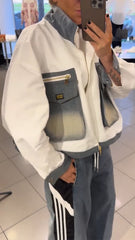 Women Lapel Patchwork Jacket + Pants Casual Suit