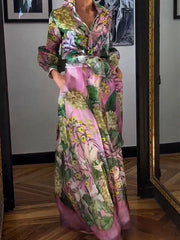 Fashionable and elegant printed long-sleeved shirt