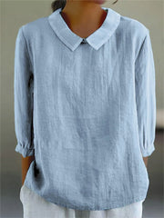 Cotton and Linen 3/4 Sleeve Shirt