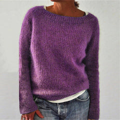Casual Solid Color Soft Crew-neck Sweater