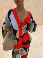 Abstract Geometric Pattern Knitted Jacket