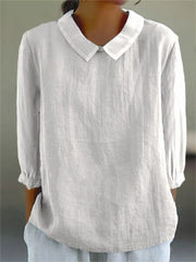 Cotton and Linen 3/4 Sleeve Shirt