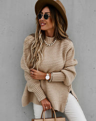 Side Split Knitted Sweater Top
