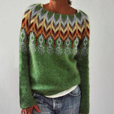 Casual Feather Printing Crew-neck Sweater