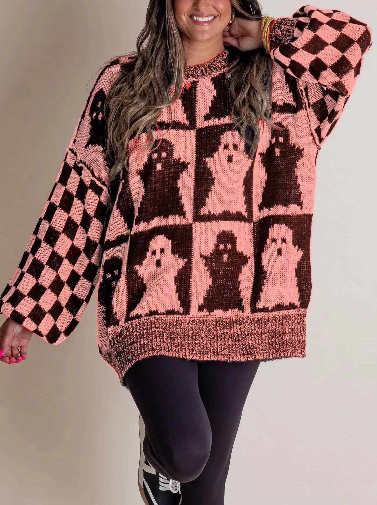 Halloween pattern loose sweater