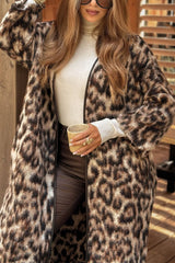 Women Leopard Print Temperament Casual Windbreaker Jacket