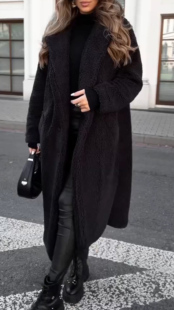 Women Collar Plush Temperament Casual Coat