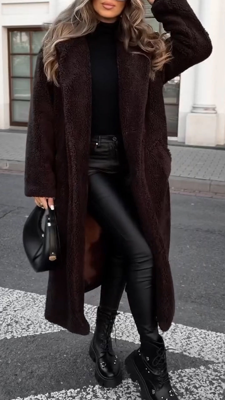 Women Collar Plush Temperament Casual Coat