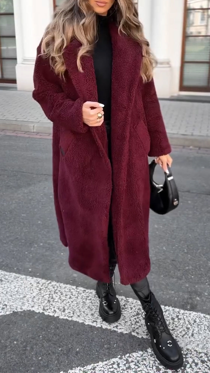 Women Collar Plush Temperament Casual Coat