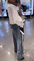 Women Lapel Patchwork Jacket + Pants Casual Suit