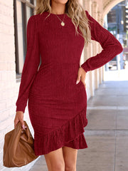 Early Fall Long-Sleeved Knit Mini Dress