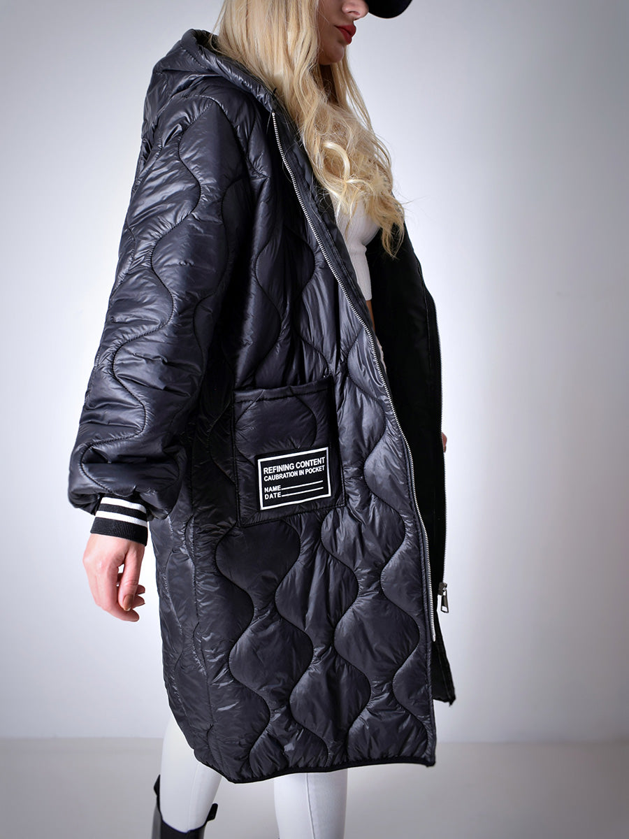 Womens Hooded Casual Coat