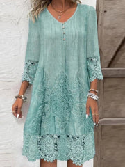 Solid color lace dress