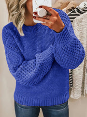 Crew Neck Jacquard Knit Sweater